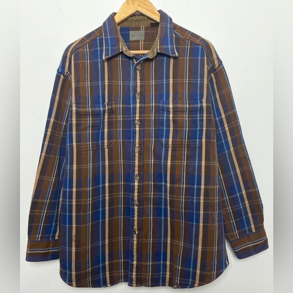 Vintage 90s St John’s Bay Plaid Flannel Long Sleeve Shirt - size Large Tall